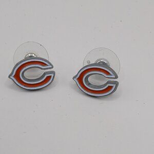 Chicago Bears Logo Stud Earrings (NFL Football Jewelry)
